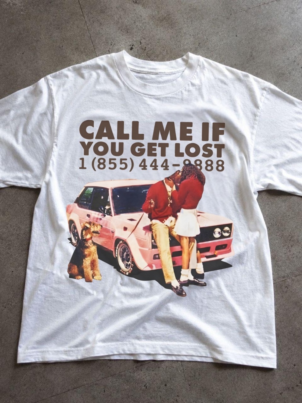 Gildan White Graphic Tee with Petro “Call me if you get loss” graphic tee